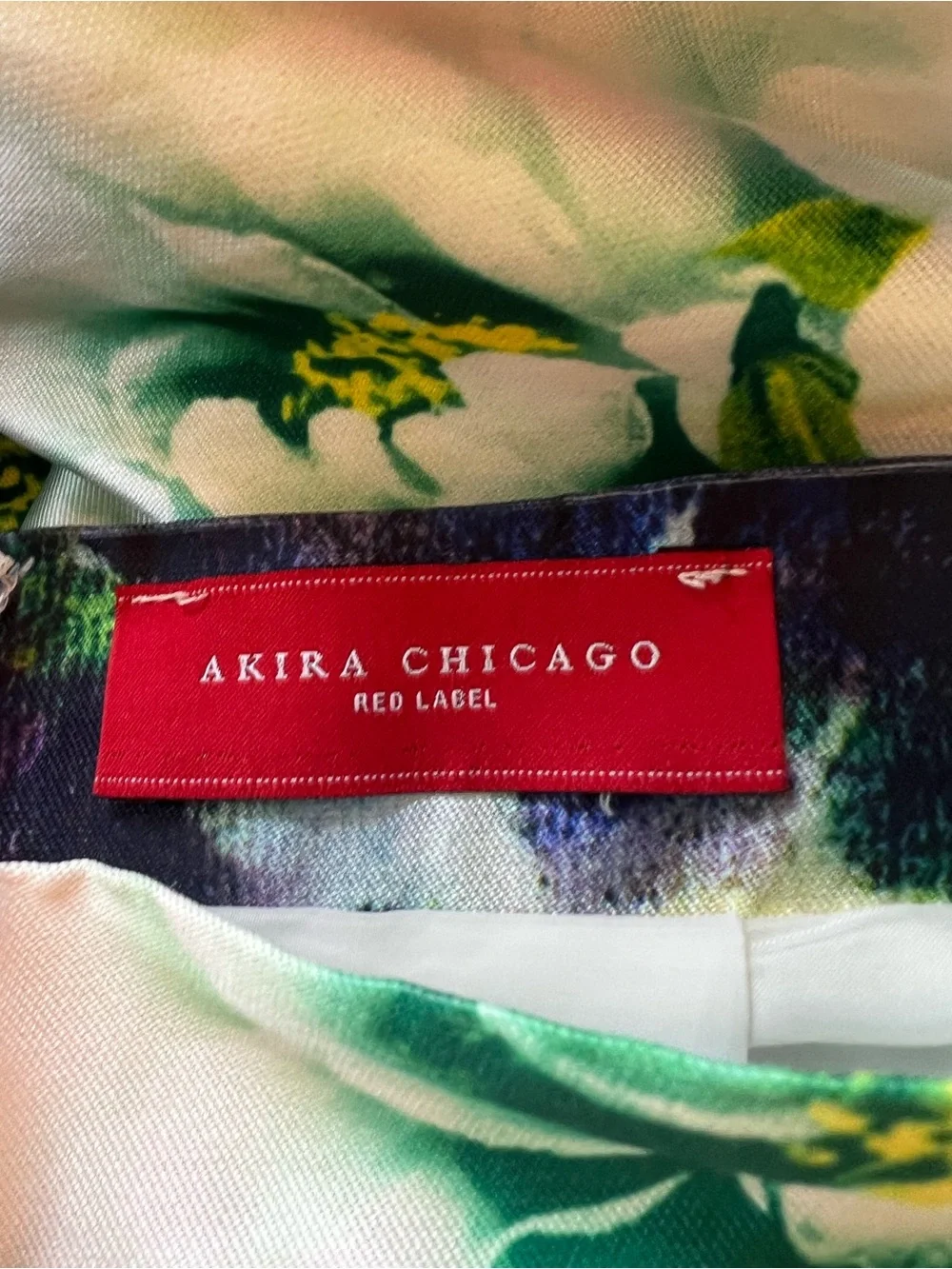Akira Chicago Floral Multicolor Taffeta Pleated Full Midi Skirt S Retro Party